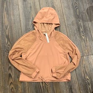 Salmon Pink Cropped Lulu Hoodie